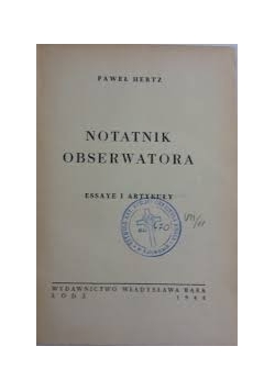 Notatnik Obserwatora ,1948r.