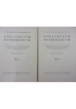 Colloquium Mathematicum, XV, Tom 1 i 2