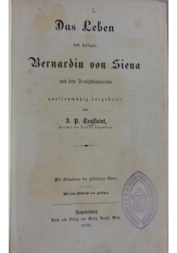 Das Laben des heiligen Bernardin von Siena, 1873r