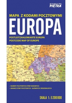 Europa 1:5 200 000 mapa z kodami pocztowymi