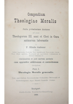 Compendium Theologiae Moralis ,1900r.