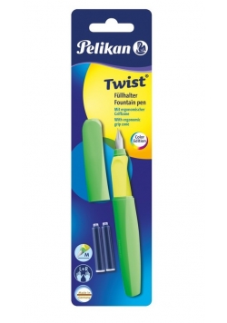 Pióro wieczne Pelikan Twist P457 M Neon Green +2 naboje