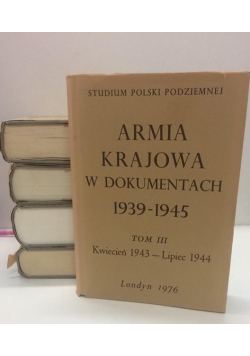 Armia Krajowa w dokumentach 1939-1945,  5 tomów