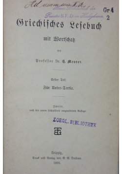 Sriechisches Lesebuch, 1896r.