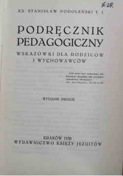 Podręcznik pedagogiczny wydanie II  1930 r.