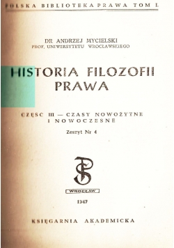 Historia filozofii prawa, zeszyt Nr 4, 1947 r.
