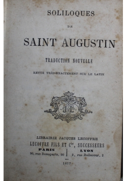 Soliloques de saint augustin 1877 r.