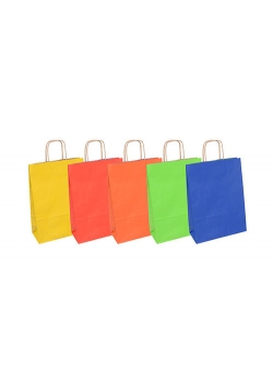 Torebka na prezenty  papier 18x8x22,5cm mix 25 sztuk