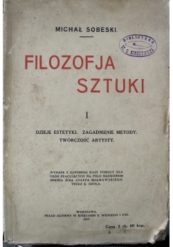 Filozofja sztuki tom 1 1917 r.