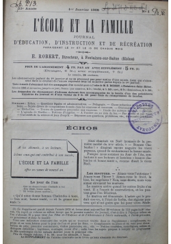 L'ecole et la Famille 1908 r.
