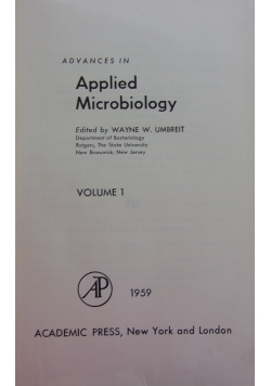 Applied Microbiology Volume I