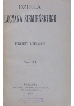 Portrety Literackie ,1881r.