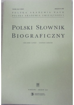 Polski Słownik Biograficzny zeszyt 198