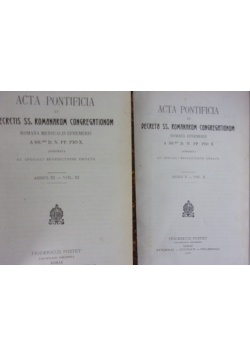 Acta Pontificia,Tom X,XI,1912r.