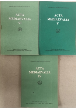 Acta Mediaevalia tom od IV do  VI