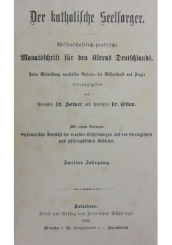 Der katholische seelsorge band 2, 1890r.