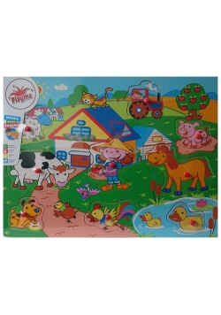 Top Bright Puzzle drewniane z pinezkami na wsi, dziewczynka