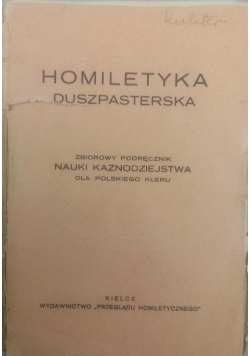 Homiletyka duszpasterska, 1935 r.