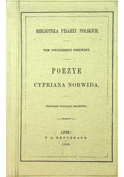 Poezye Cypriana Norwida reprint z 1863 r