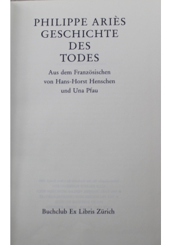 Philippe Aries Geschichte Des Todes