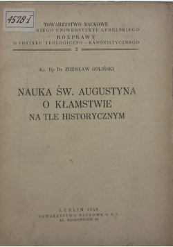 Nauka Św Augustyna o kłamstwie na tle historycznym 1948 r