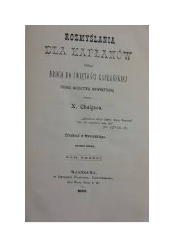 Rozmyślania dla Kapłanów, tom III, 1893r.