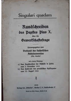 Kundlchreiben, 1912 r.
