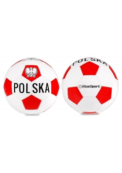 Piłka nożna Max Sport Polska biało-czerwona 2