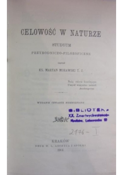 Celowość w naturze, 1906r.