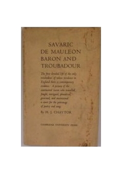 Savaric De Mauleon: Baron and Troubadour, 1939 r.