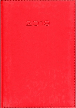 Kalendarz 2019 A5 książkowy dzienny czerwony