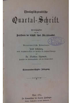 Theologische Quartalschrift, 1884 r.
