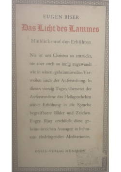 Das Licht des Lammes