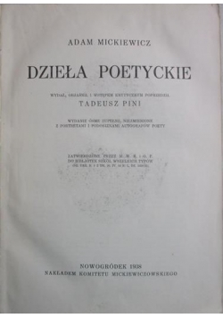 Dzieła poetyckie, 1938 r.