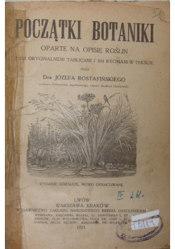 Początki botaniki, 1921 r.