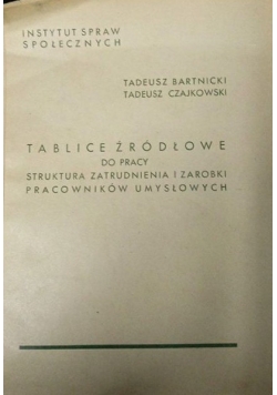 Tablice źródłowe do pracy. Struktura zatrudnienia i zarobki pracowników umysłowych, 1936 r.