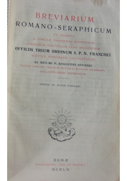Breviarium Romano-Seraphicum