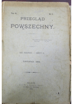 Przegląd powszechny numer II 1884 r.