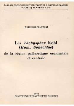 Les Tachysphex Kohl (Hymenoptera, Sphecidae) de la Région Paléarctique Occidentale et Centrale