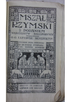 Mszał Rzymski, 1931 r.