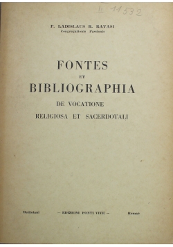 Fontes et Bibliographia