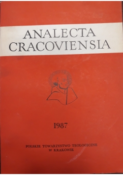Analecta cracoviensia  1987