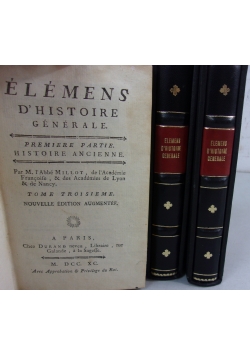 Elemens D'histoire generale, zestaw 3 książek