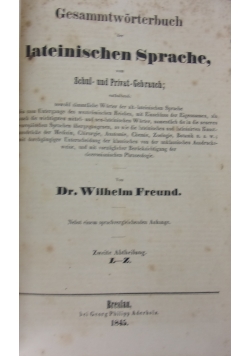 Gesammtworterbuch der lateinischen Sprache , 1845 r.