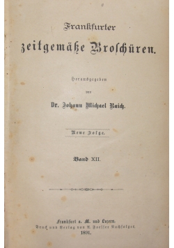 Frankfurter zeitgemake Broschuren, 1891 r.
