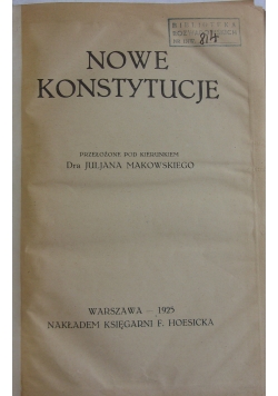 Nowe Konstytucje,1925 r.