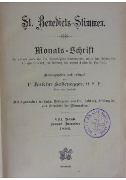 St. Benedicts Stimmen, Nr1-12,1884r.