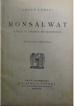 Monsalwat Rzecz o Adamie Mickiewiczu 1913 r