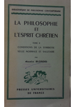 La Philosophie et L'esprit Chretien, 1946 r.