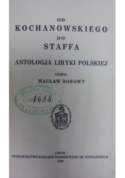 Antologja liryki Polskiej, 1930 r.